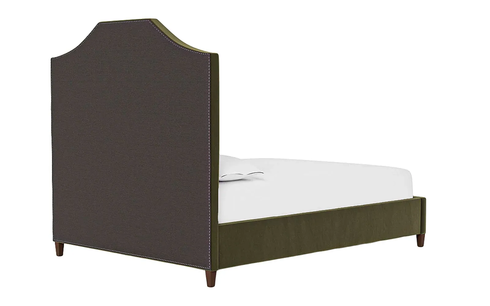 Finnegan Queen Size Bed Frame - Boxwood Green, Velvet