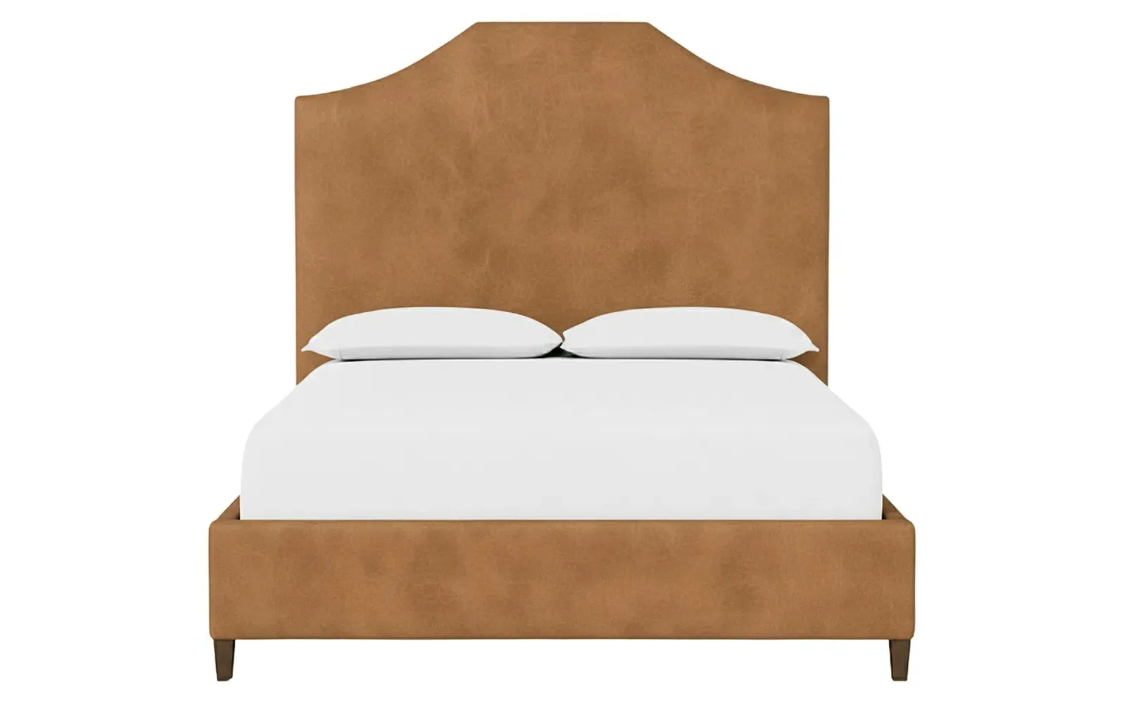 Finnegan Queen Size Bed Frame - Caramel, Leather