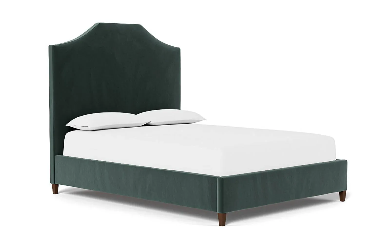 Finnegan Queen Size Bed Frame - Lagoon, Velvet