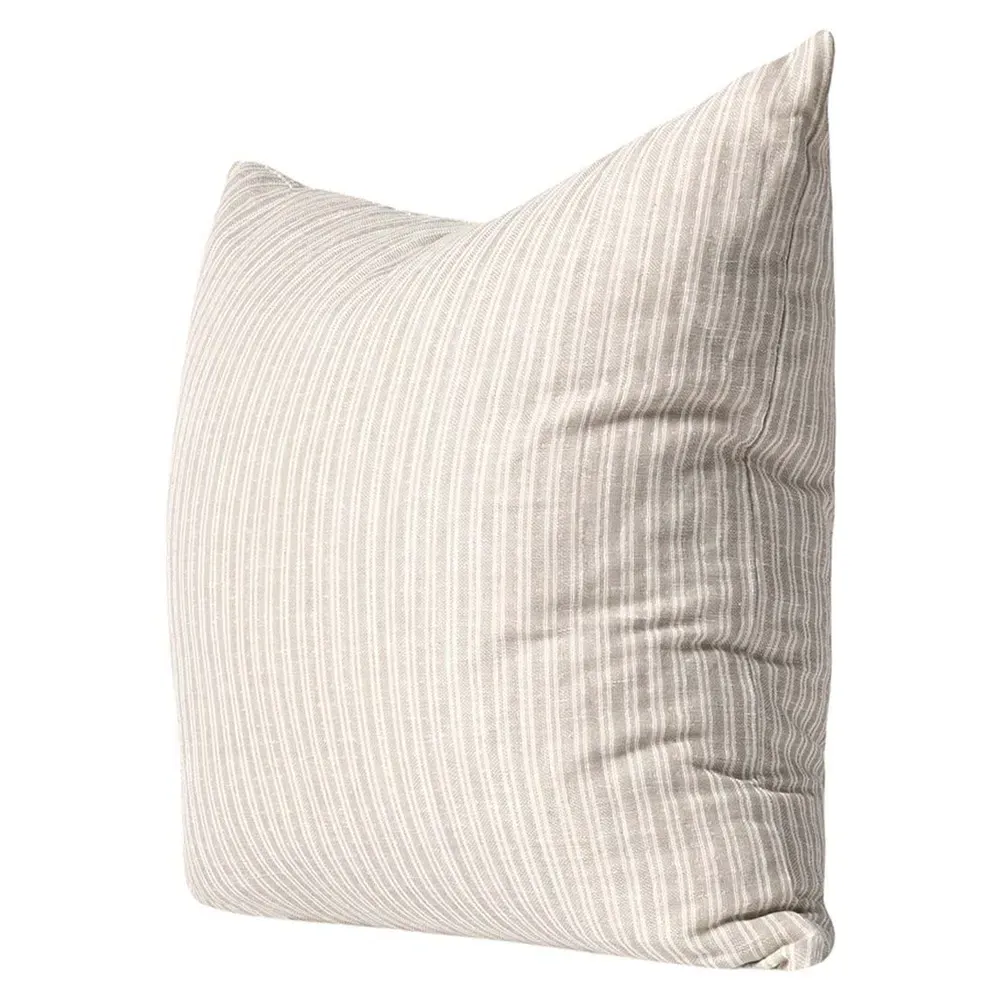 Fiona 22x22 Throw Pillow with Stripe Design - Light Brown, Cotton