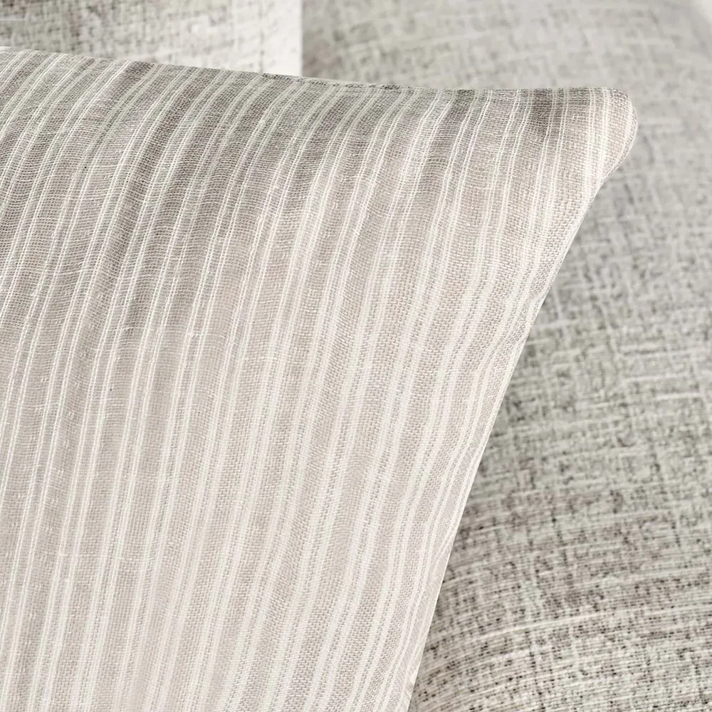 Fiona 22x22 Throw Pillow with Stripe Design - Light Brown, Cotton