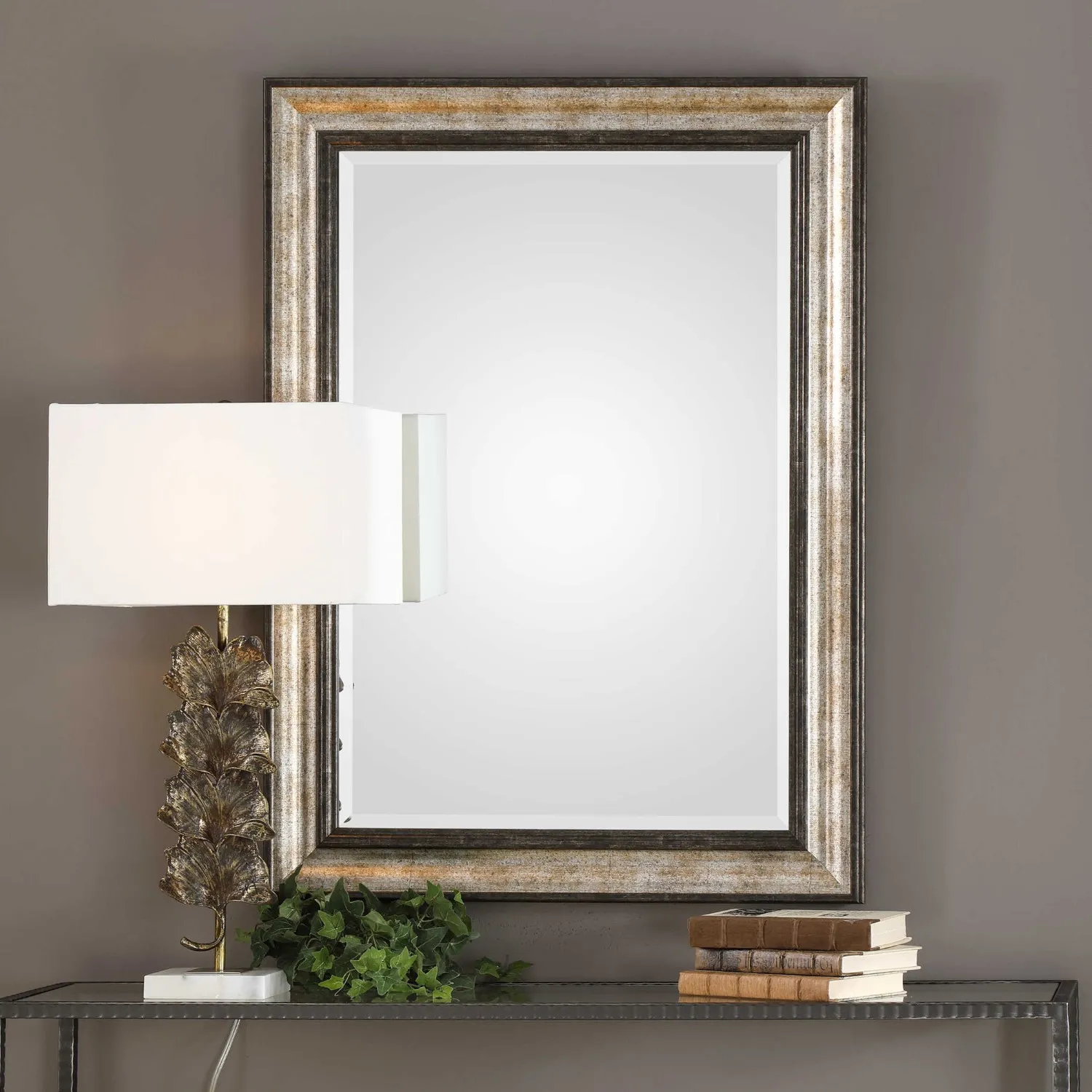 Fiona Rectangular Wall Mirror - Silver Bronze