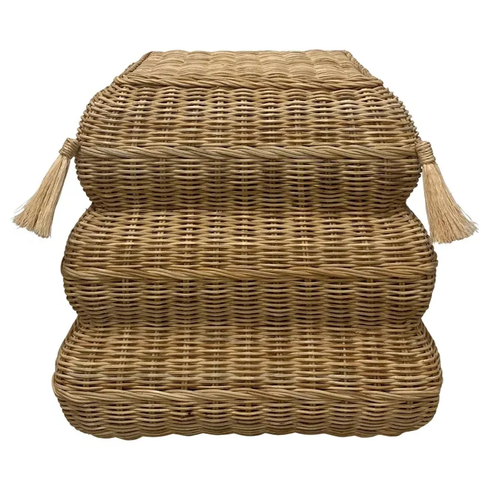 Fiona Square Stool - Natural, Rattan