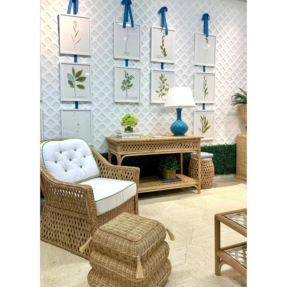 Fiona Square Stool - Natural, Rattan