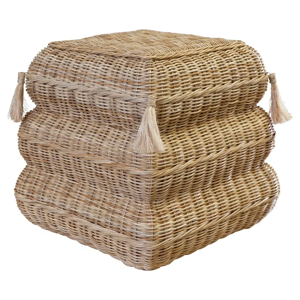 Fiona Square Stool - Natural, Rattan image