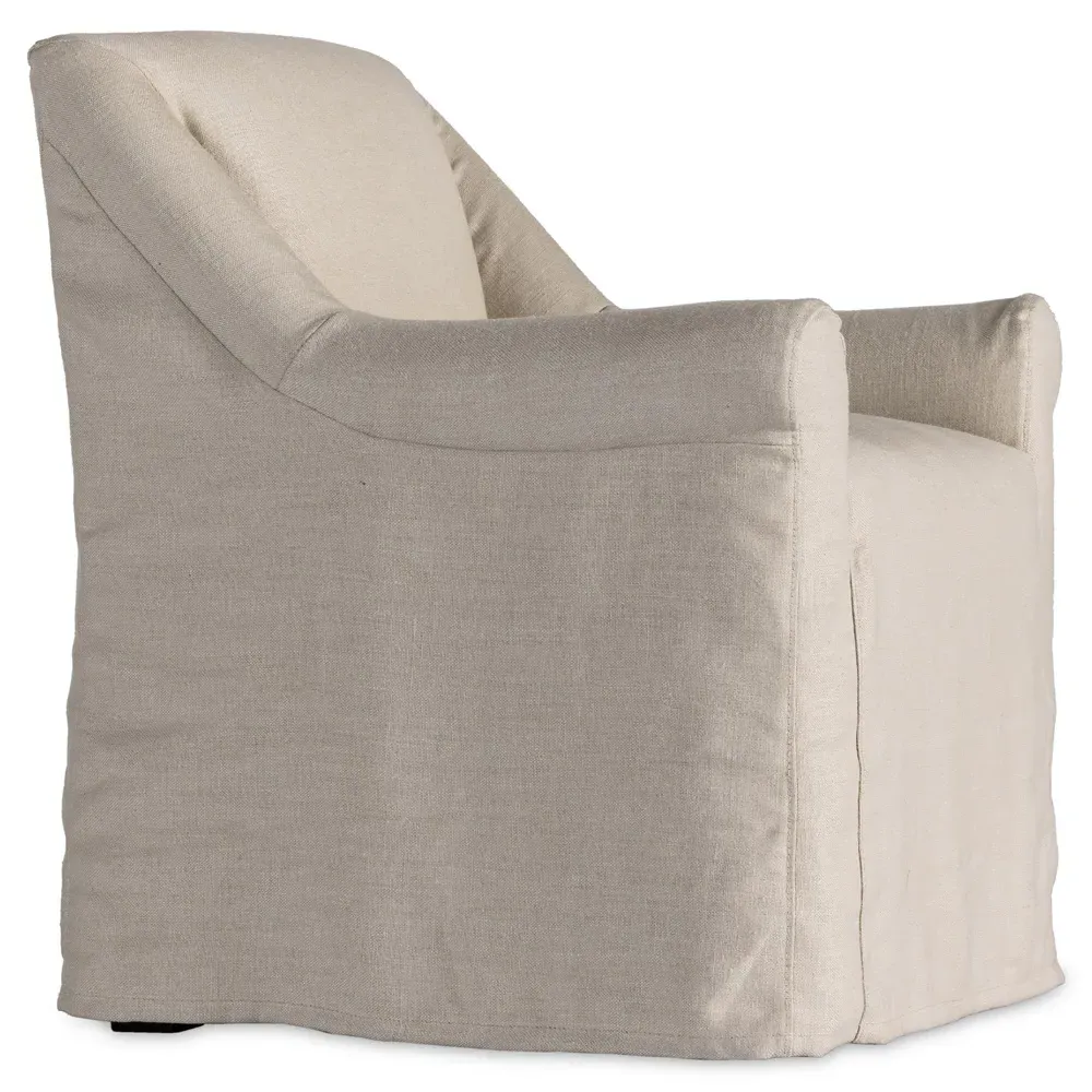 Fiona Upholstered Dining Arm Chair - Beige, Linen