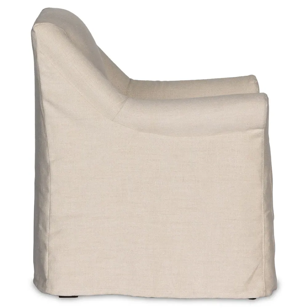 Fiona Upholstered Dining Arm Chair - Beige, Linen