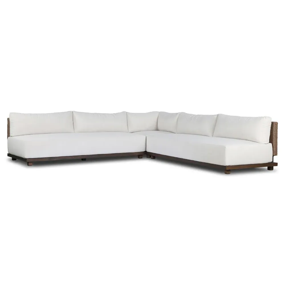 Fiora Corner Sectional - Dark Brown, Teak