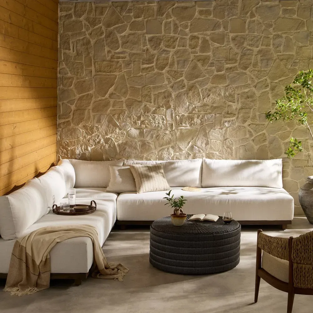 Fiora Corner Sectional - Dark Brown, Teak