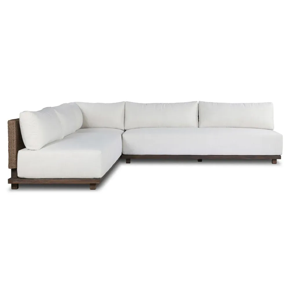 Fiora Corner Sectional - Dark Brown, Teak