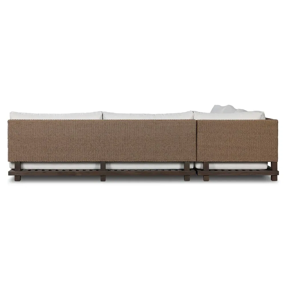 Fiora Corner Sectional - Dark Brown, Teak