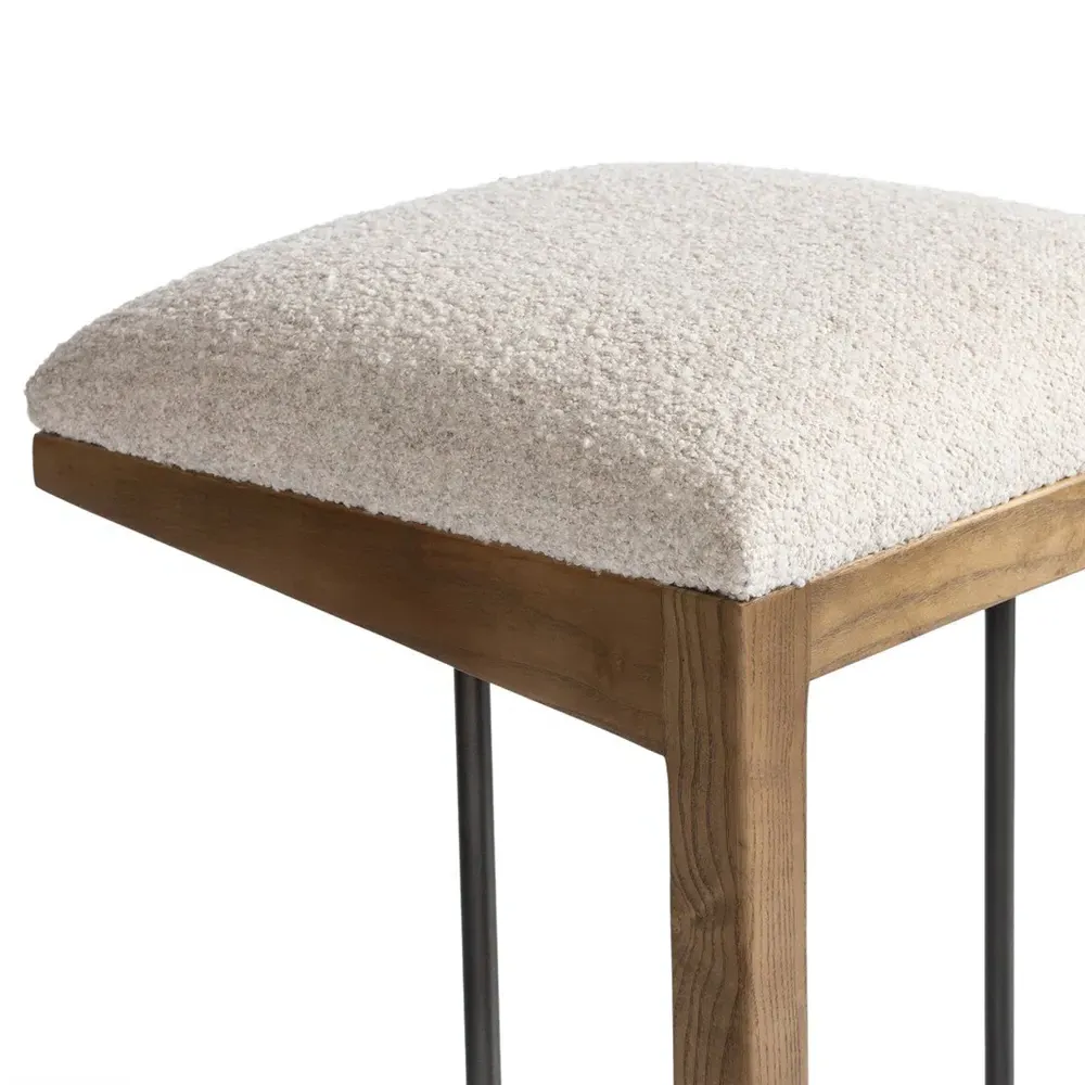 Fiorell Backless Counter Stool - Off White, Oak