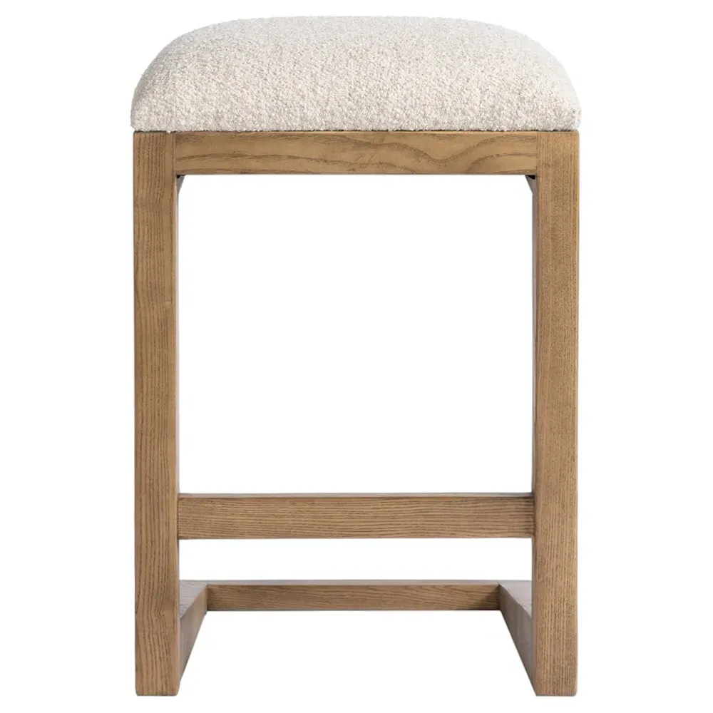 Fiorell Backless Counter Stool - Off White, Oak