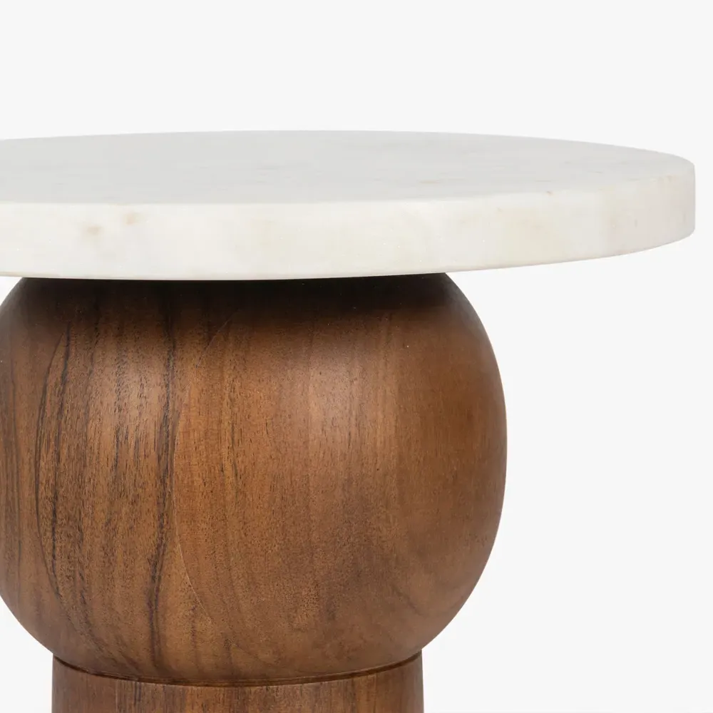 Fiorella Drink Table - Brown, Marble