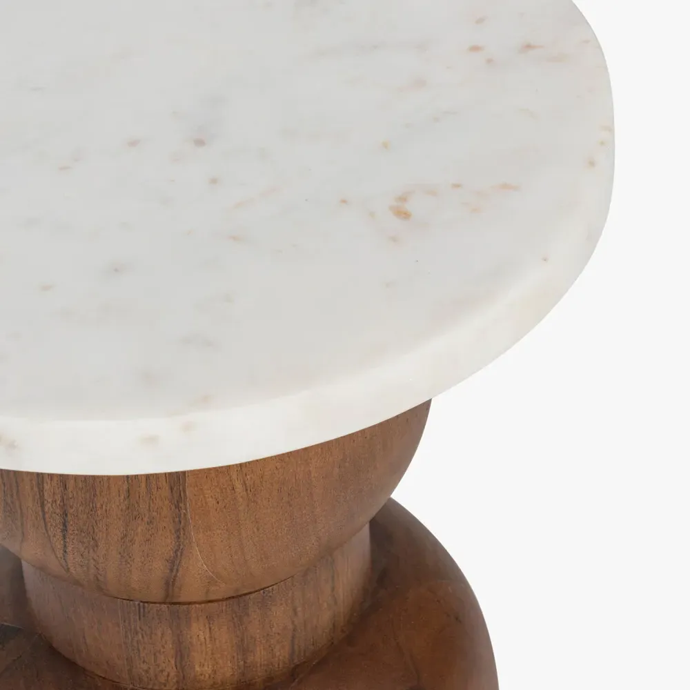 Fiorella Drink Table - Brown, Marble