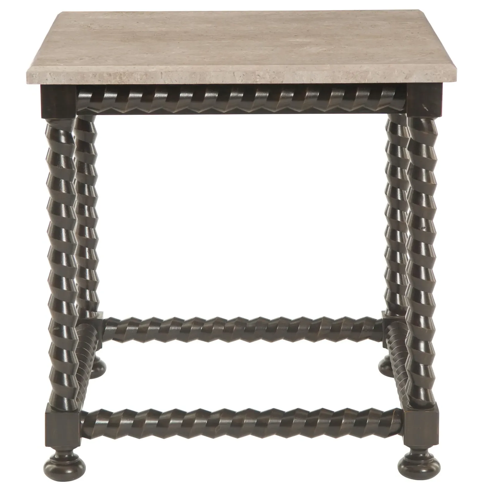 Fiori Barley Twist Side Table - Brown, Wood image