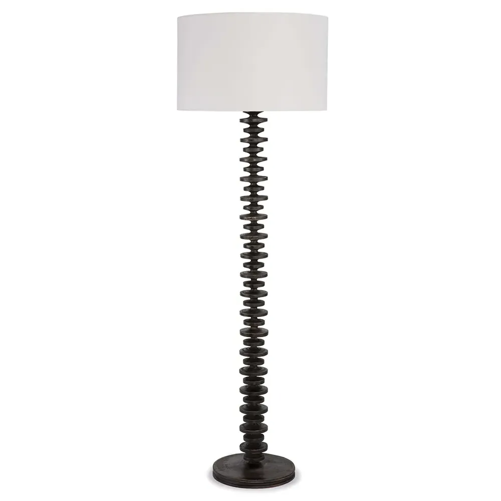 Fishbone Column Floor Lamp - Ebony, Birch Wood image