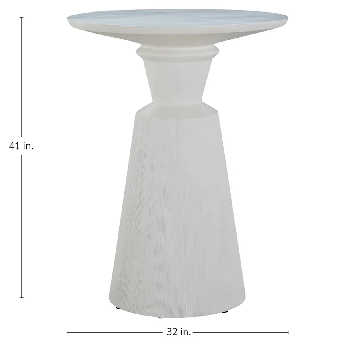 Fisher Round Outdoor Bar Table - White, Stone