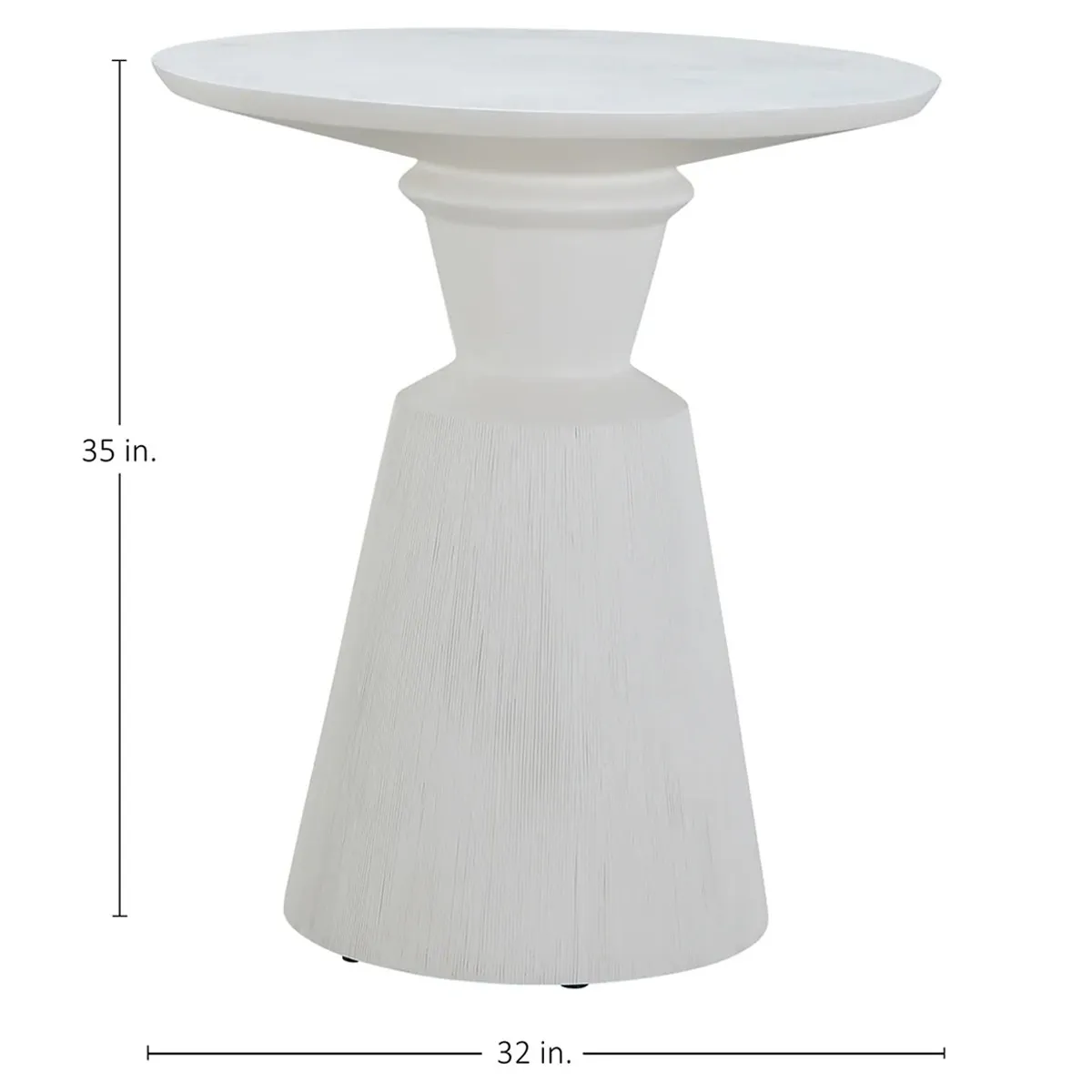 Fisher Round Outdoor Counter Table - White, Stone