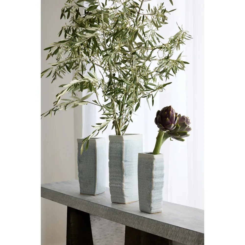 Fisher Textured Ceramic Table Vase Set - Blue