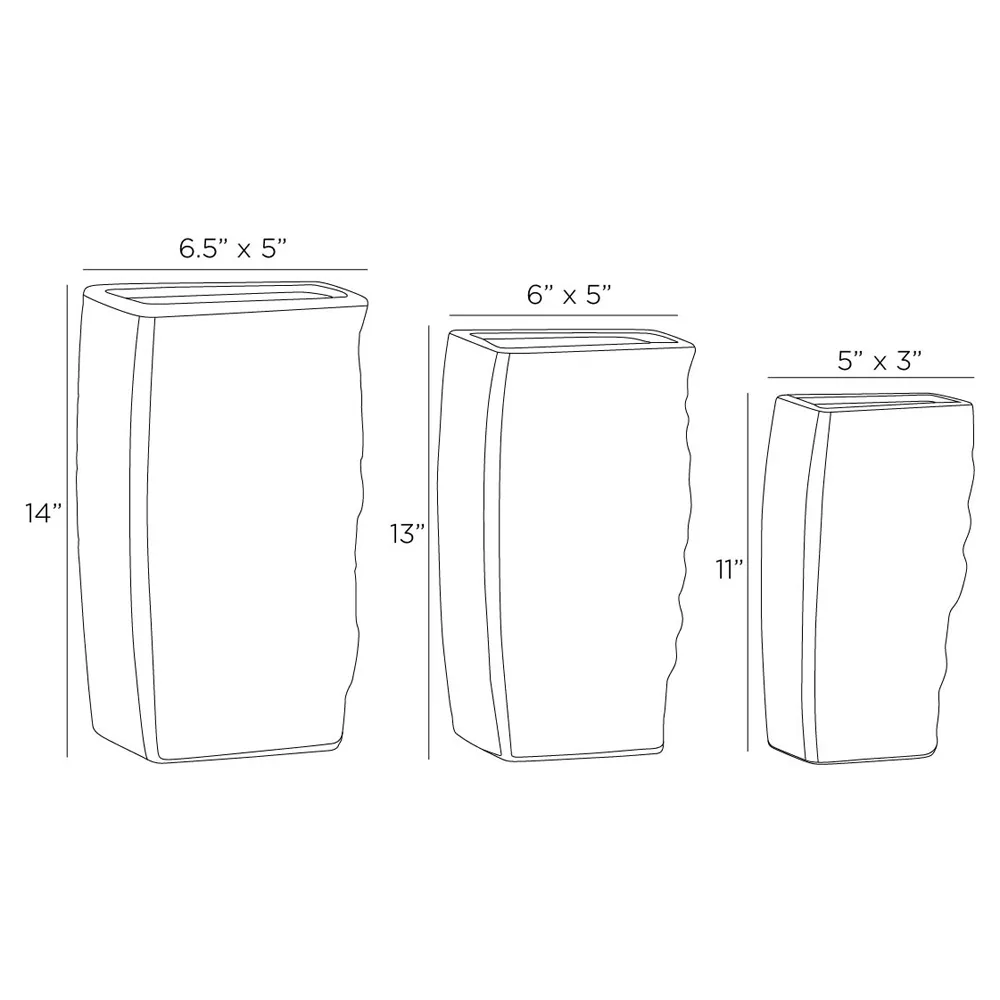 Fisher Textured Ceramic Table Vase Set - Blue