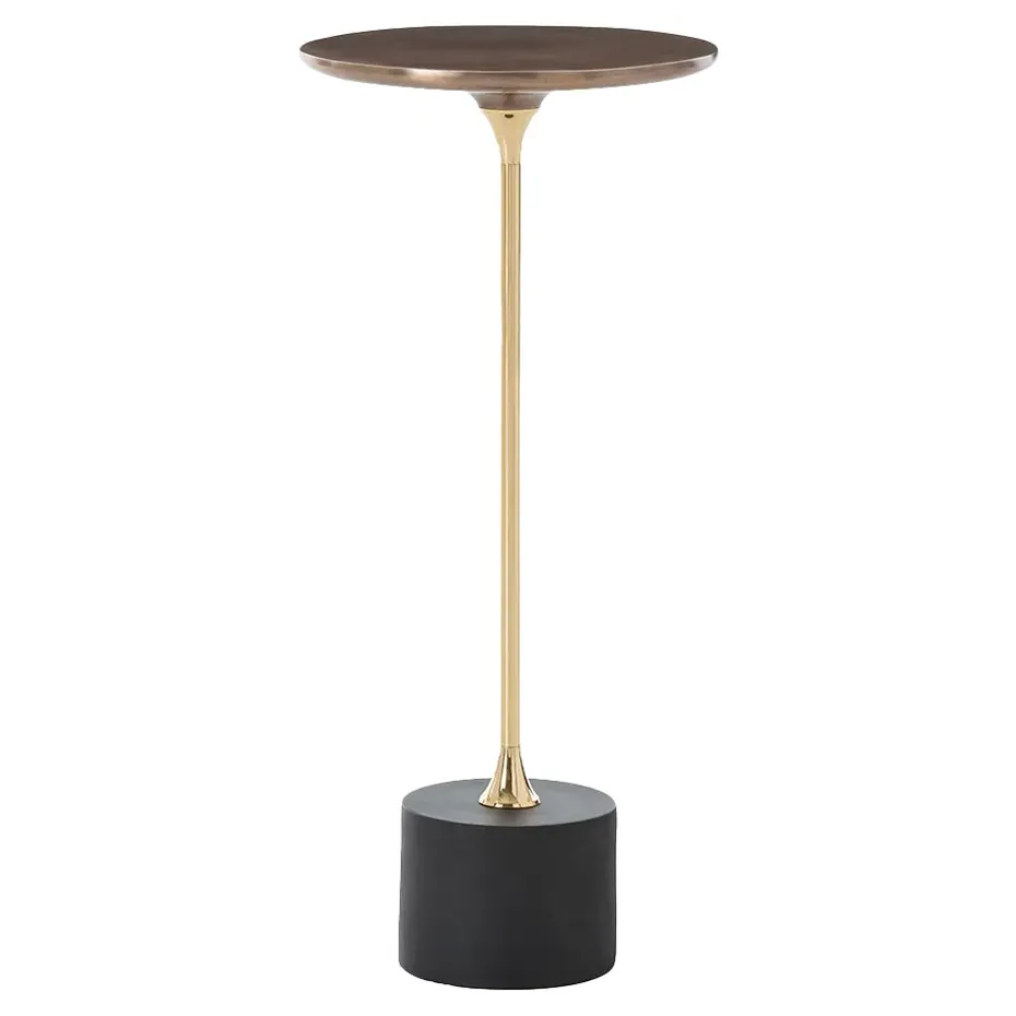 Fitz Round Drink Table - Gold, Brass