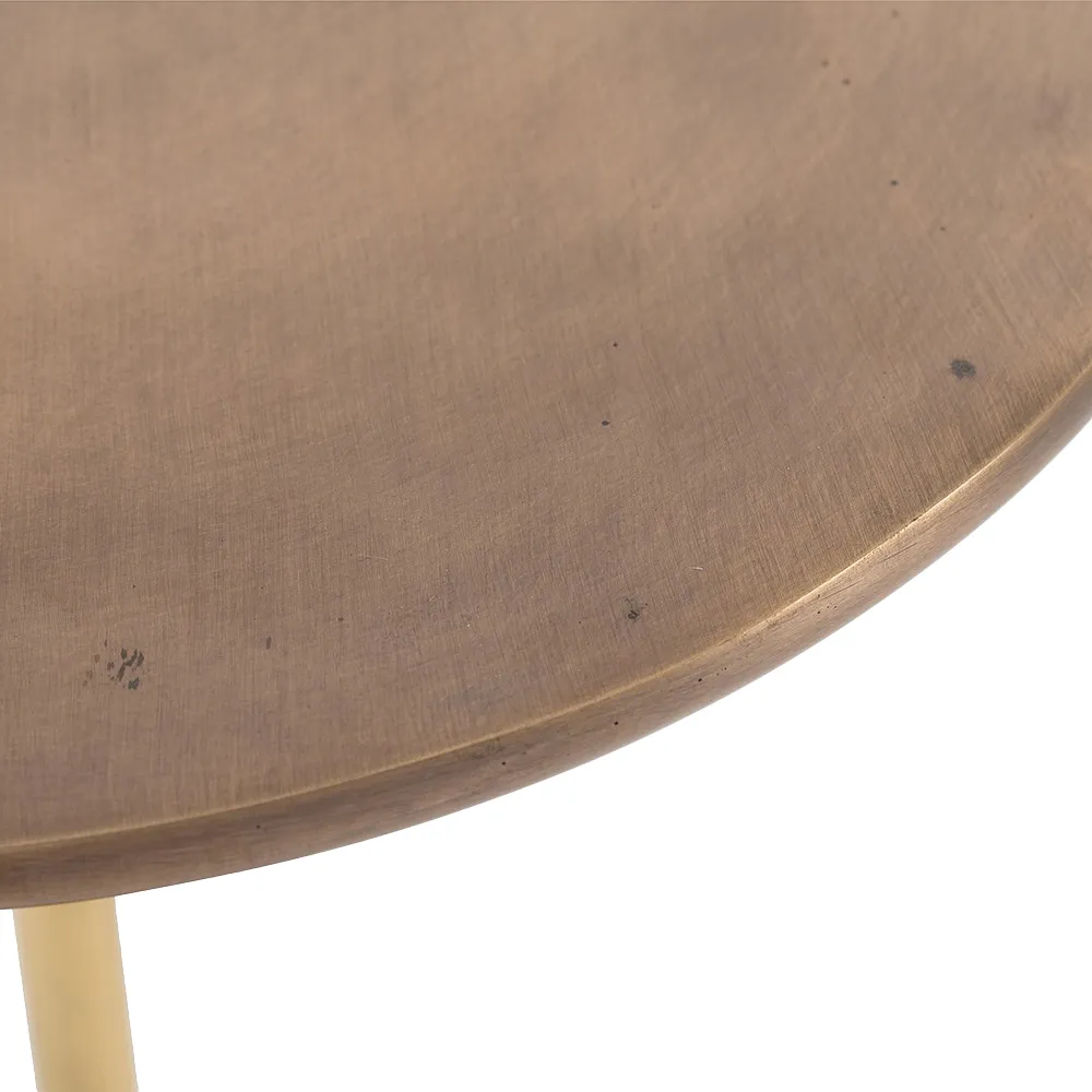Fitz Round Drink Table - Gold, Brass