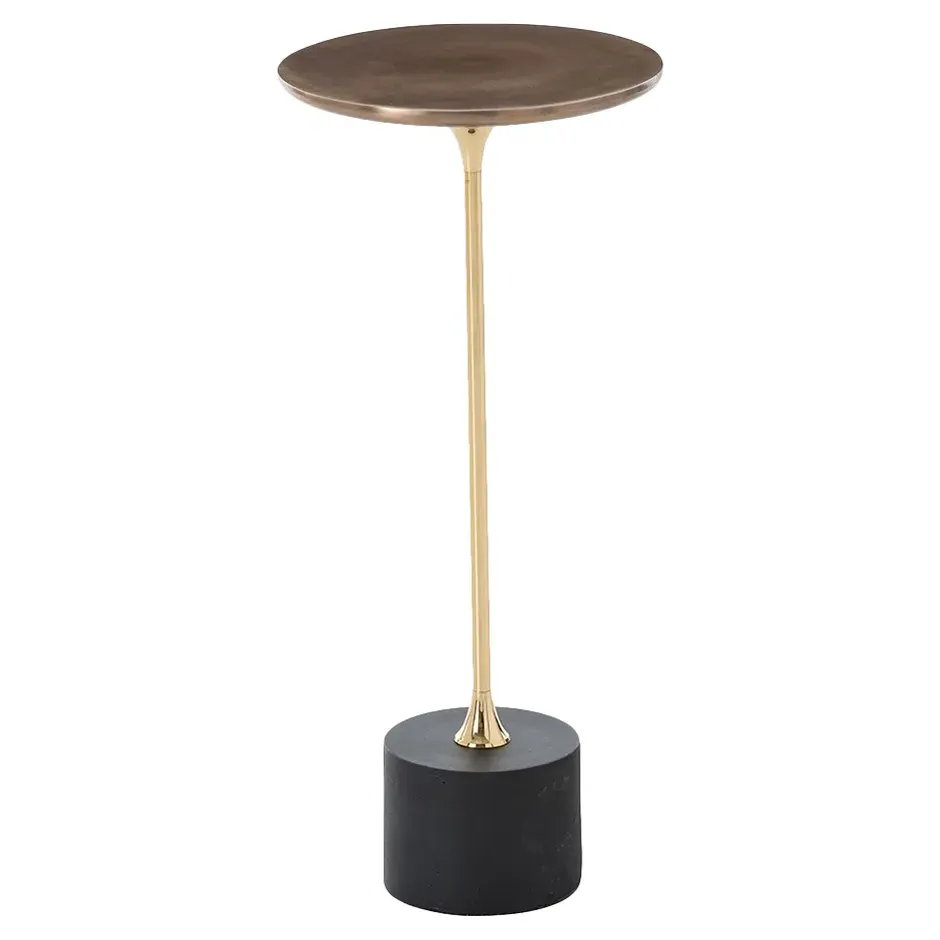 Fitz Round Drink Table - Gold, Brass image