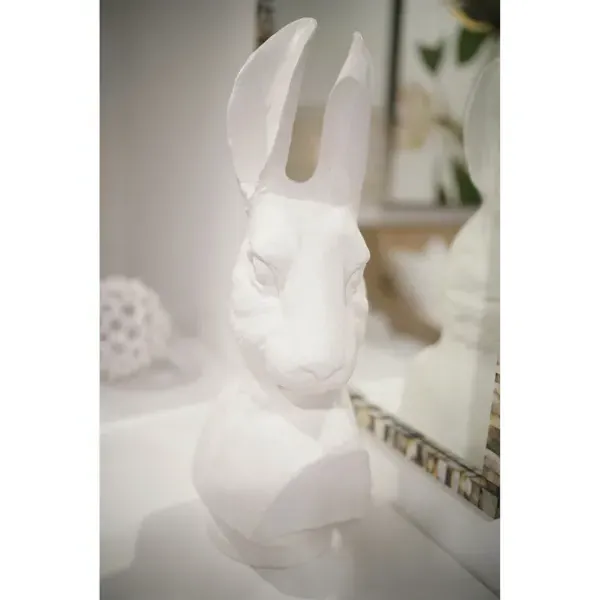 Fiver Rabbit Animal Bust - White
