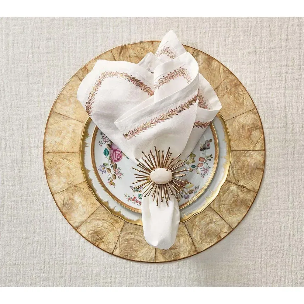 Flare Napkin Ring Set of 4 - Gold, Brass