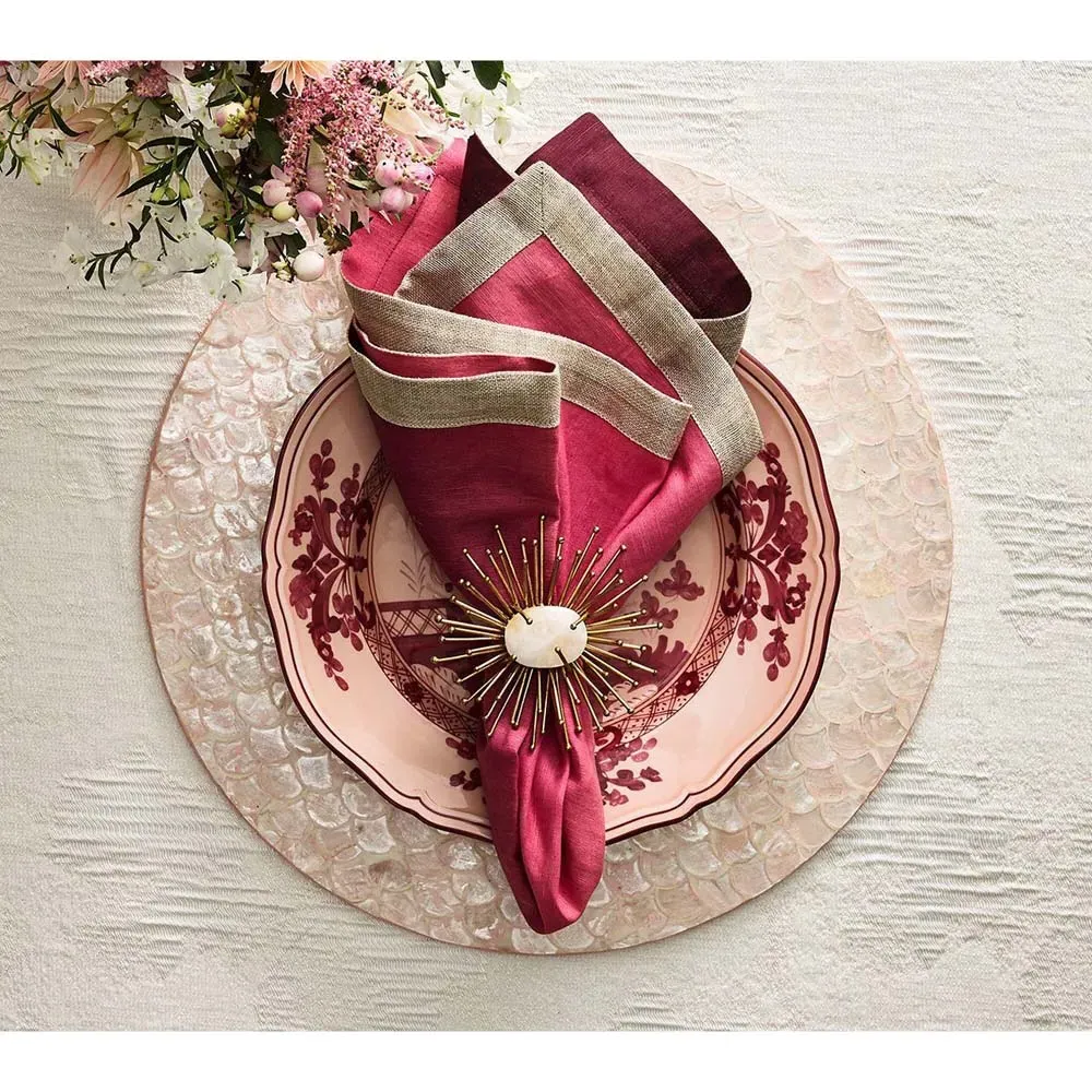 Flare Napkin Ring Set of 4 - Gold, Brass