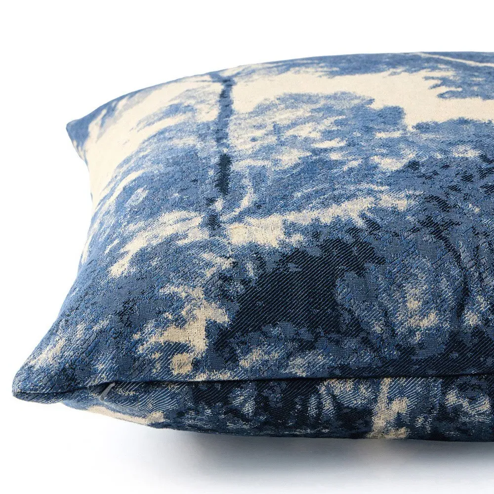Flavian Toile Throw Pillow - Blue, Viscose Polyester