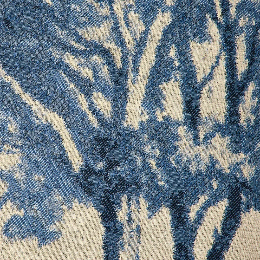 Flavian Toile Throw Pillow - Blue, Viscose Polyester