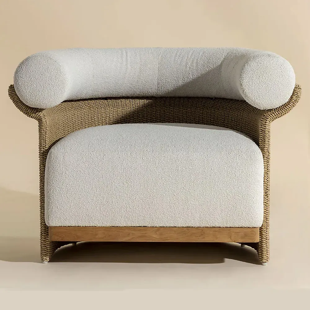 Fletcher Outdoor Lounge Chair - Cream, Boucle