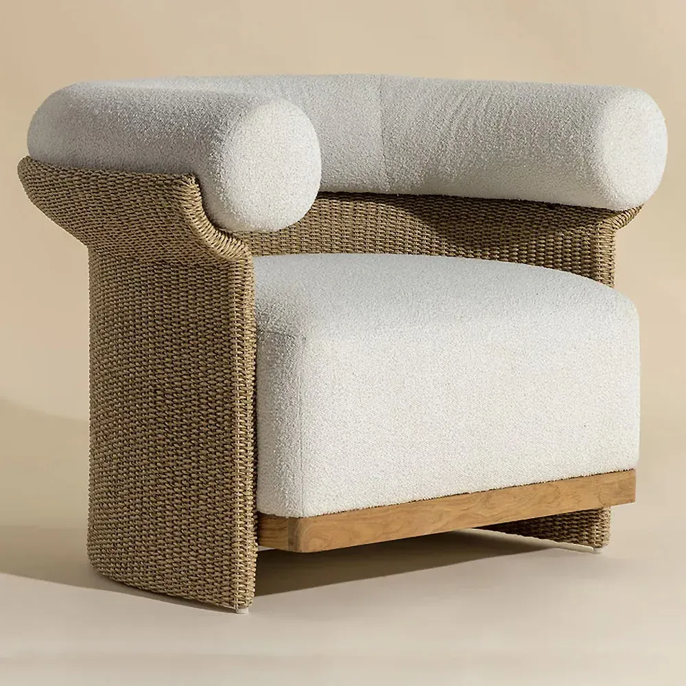 Fletcher Outdoor Lounge Chair - Cream, Boucle