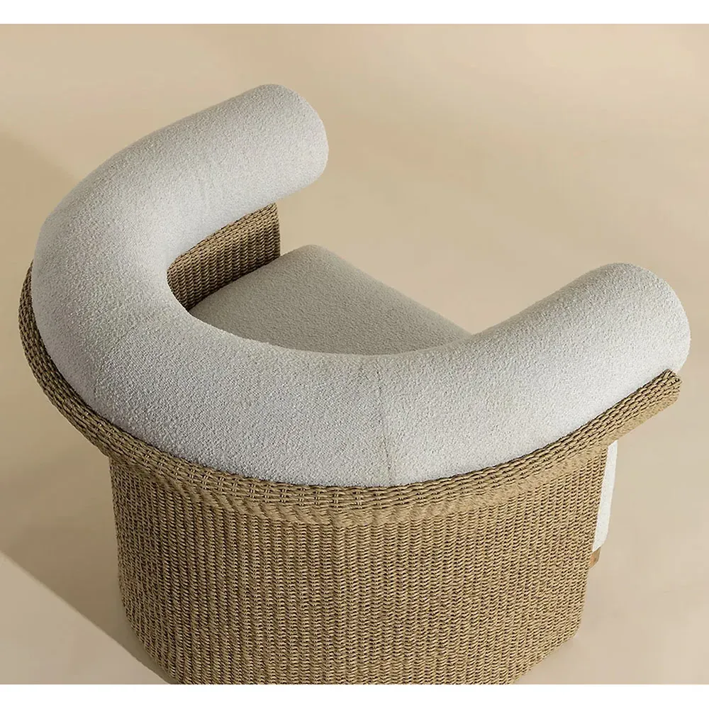 Fletcher Outdoor Lounge Chair - Cream, Boucle