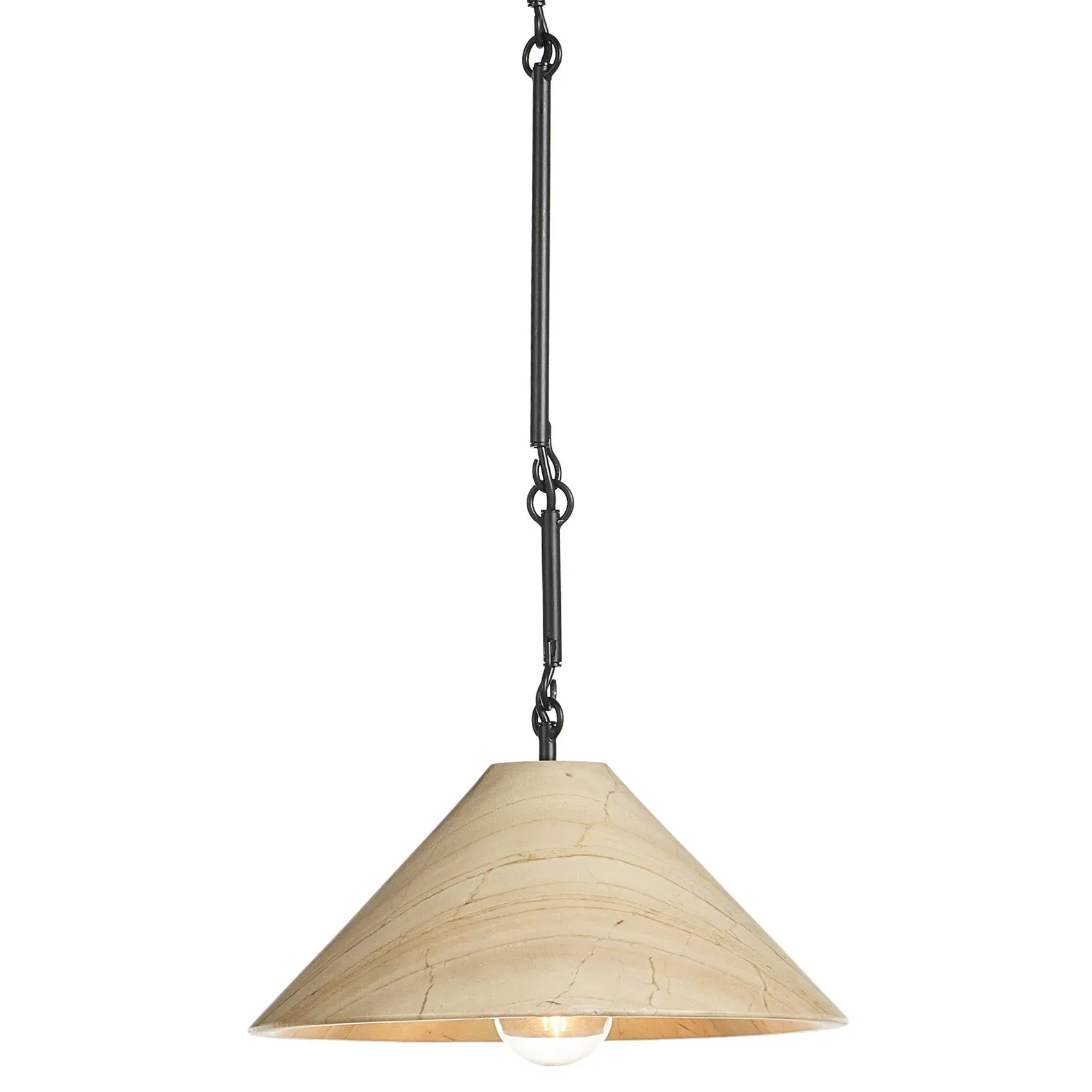 Fleur Single Pendant Light - Ecru, Marble
