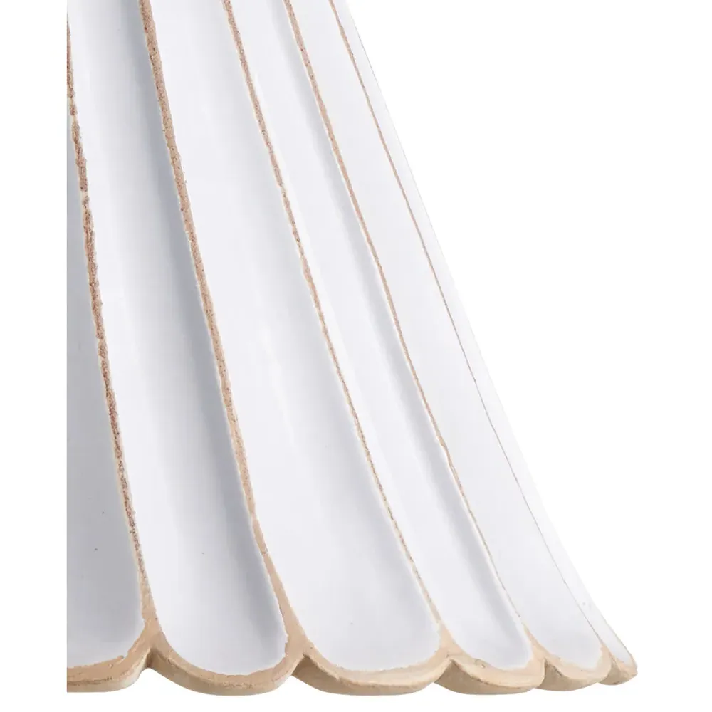 Flora Fluted Pendant Light - White, Terracotta