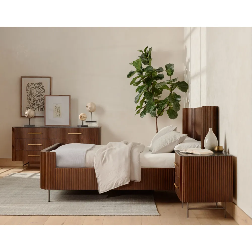 Florence 6 Drawer Double Dresser - Brown, Oak