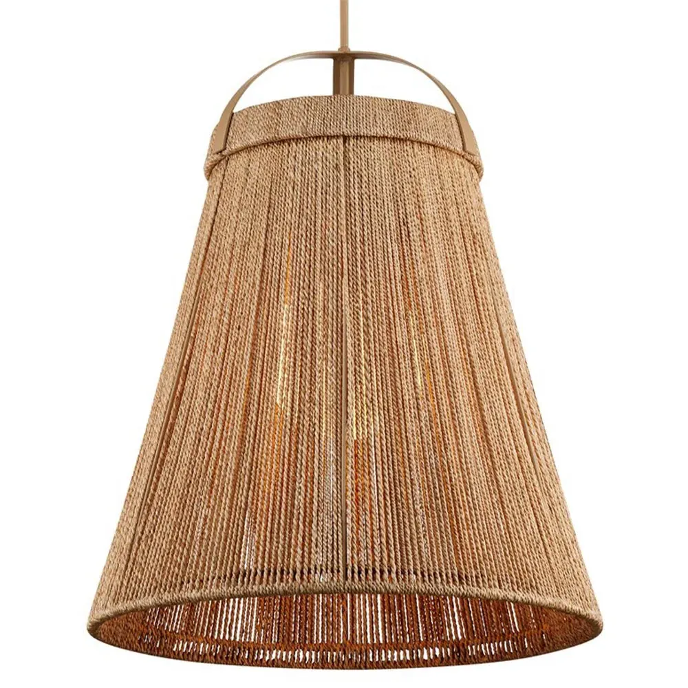 Florence Abaca Rope Pendant Light - Natural, Beige