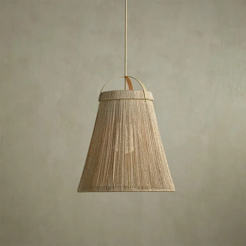 Florence Abaca Rope Pendant Light - Natural, Beige