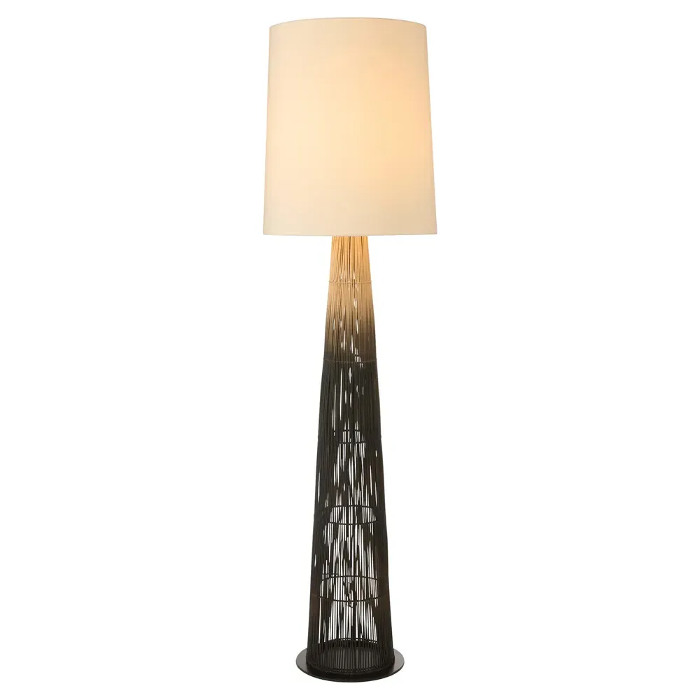 Florence Buri Midrib Floor Lamp - Black