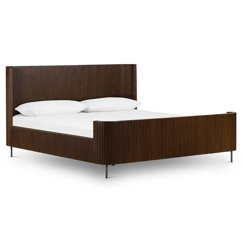 Florence King Size Platform Bed - Brown, Oak