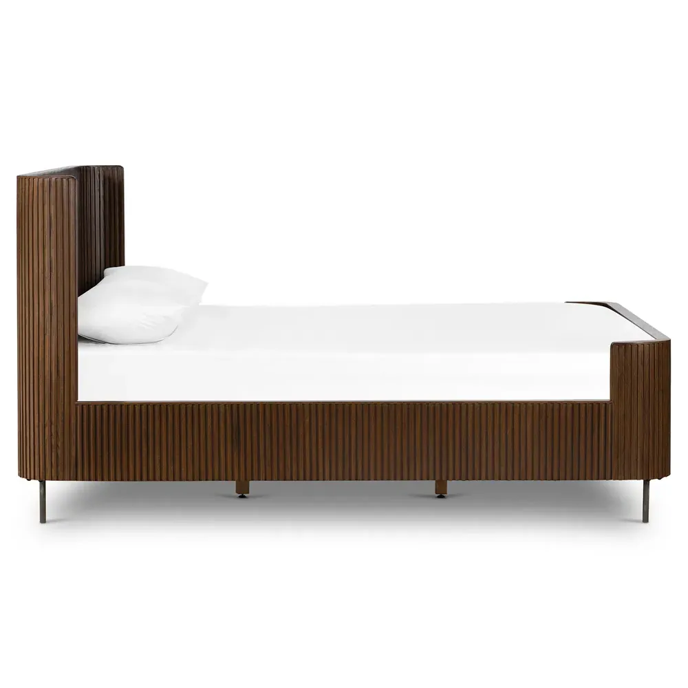 Florence King Size Platform Bed - Brown, Oak