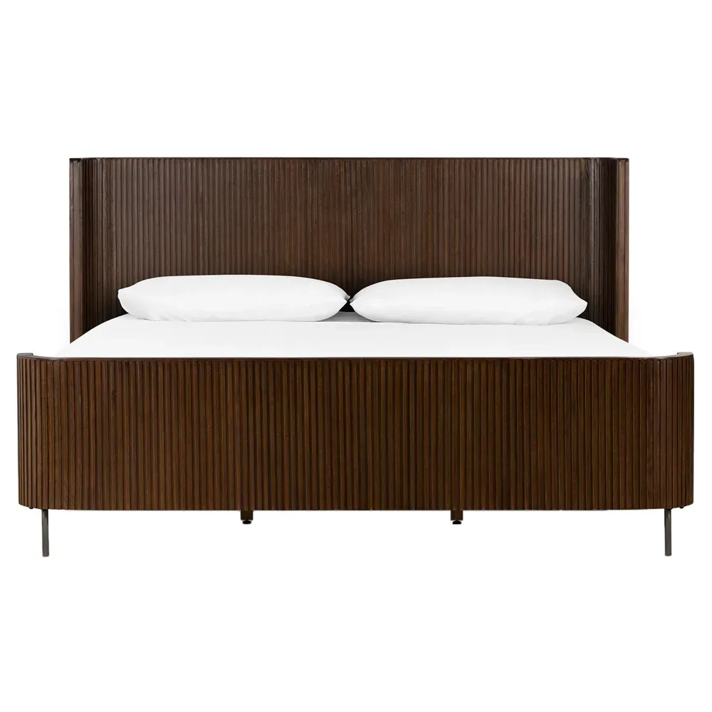 Florence King Size Platform Bed - Brown, Oak