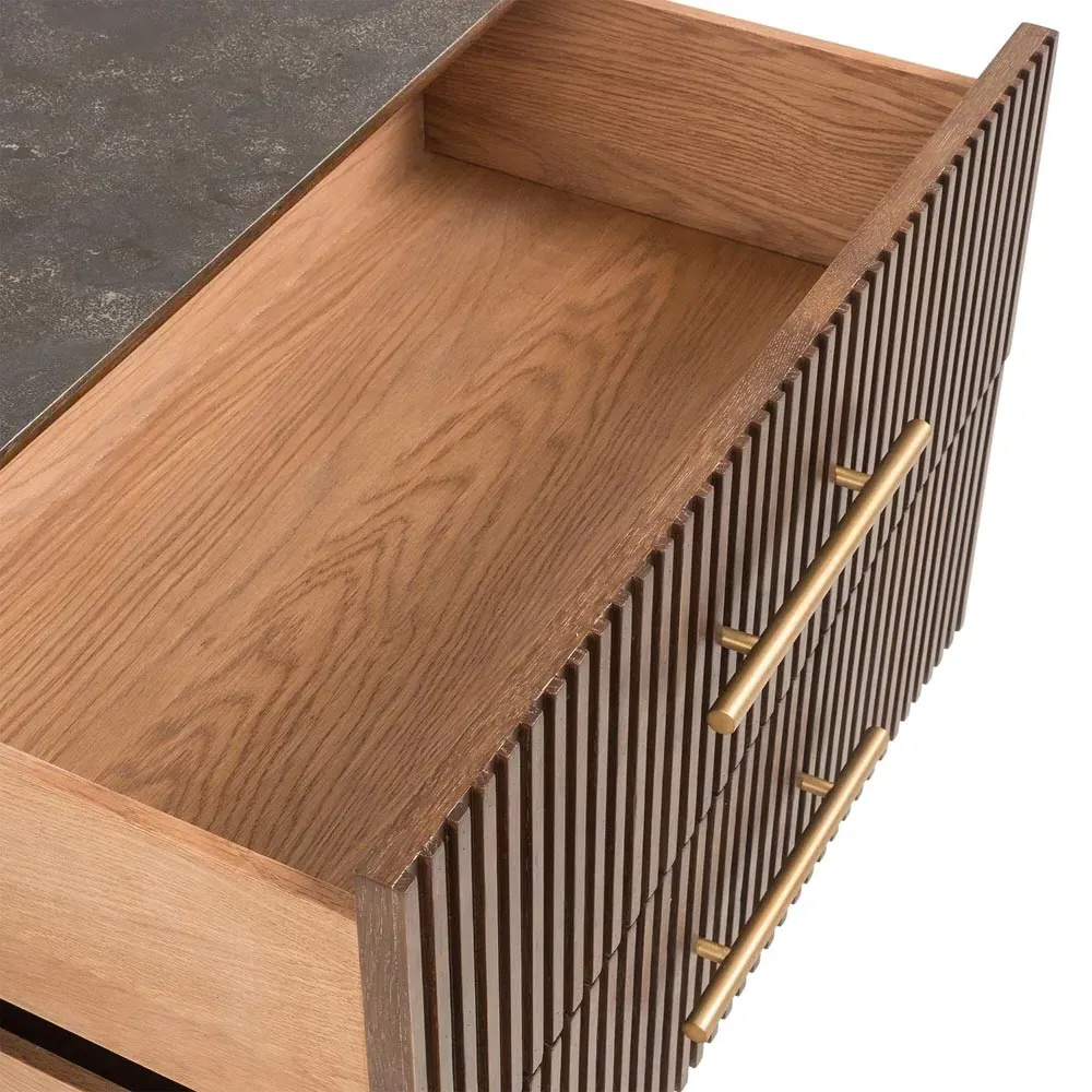 Florence Large 2 Drawer Nightstand - Brown, Oak