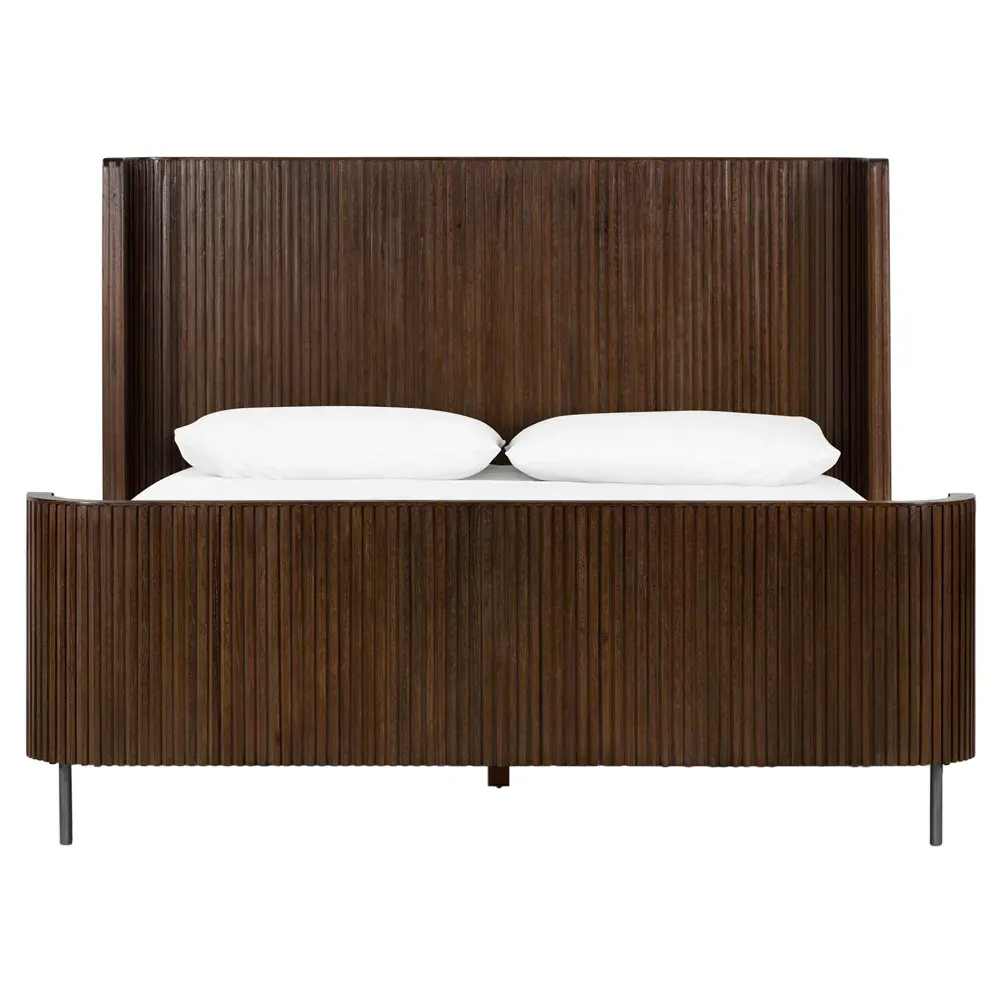 Florence Queen Size Platform Bed - Brown, Oak image