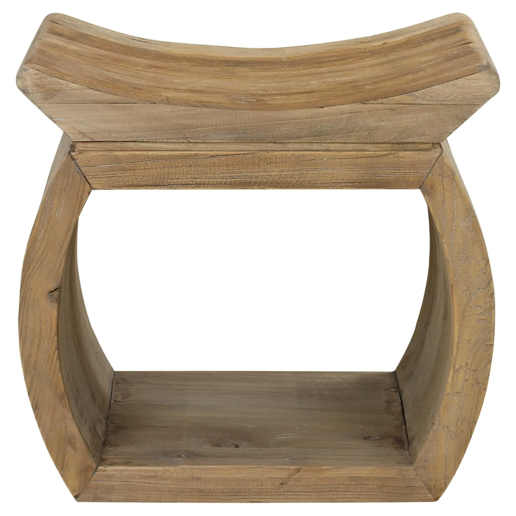 Florence Reclaimed Wood Stool - Brown, Elm image