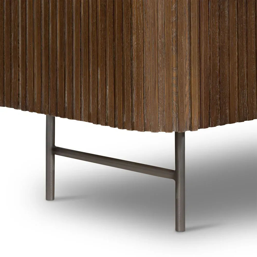 Florence Small 2 Drawer Nightstand - Brown, Oak