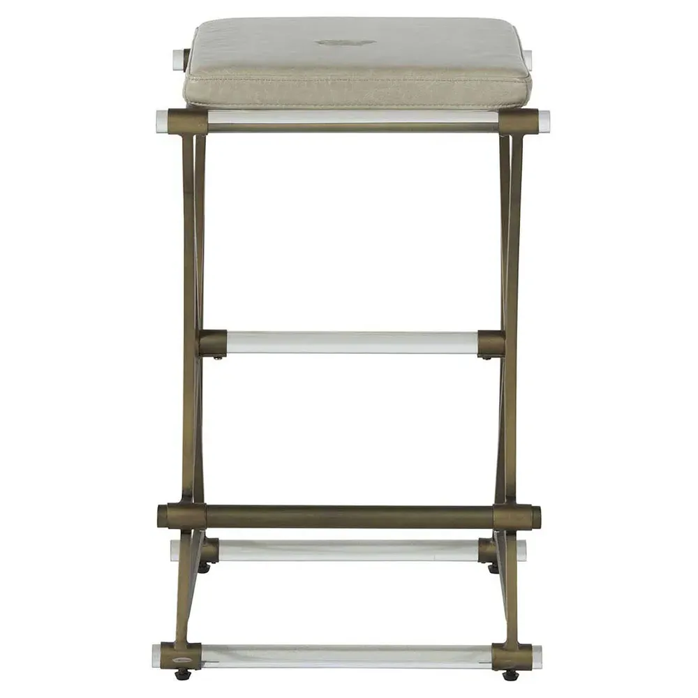 Flynn Counter Stool - Grey, Brass